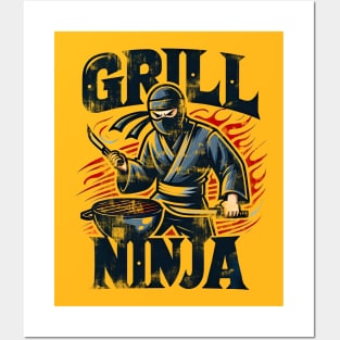 Grill Ninja T-shirt – Black Belt BBQ Posters and Art